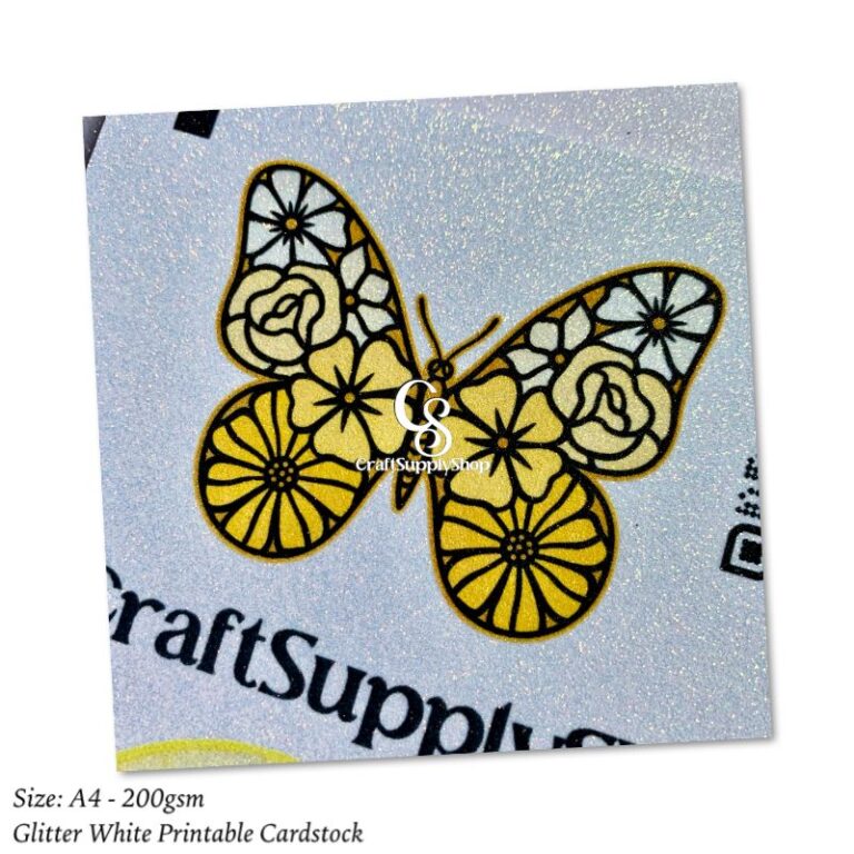 200gsm A4 Printable White Glitter Cardstock CraftSupplyHQ