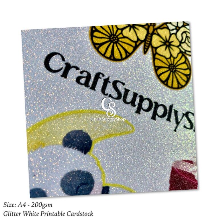 200gsm A4 Printable White Glitter Cardstock CraftSupplyHQ