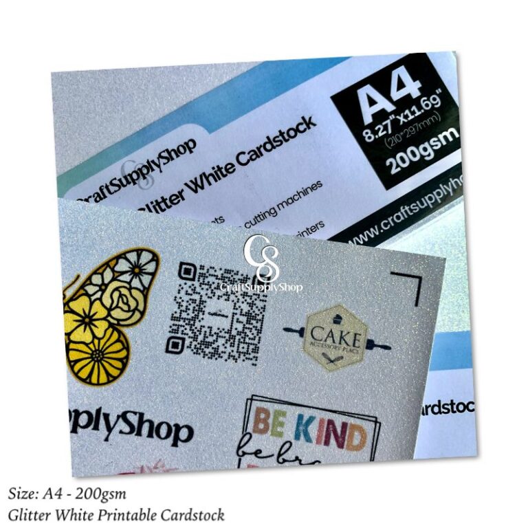 200gsm A4 Printable White Glitter Cardstock CraftSupplyHQ