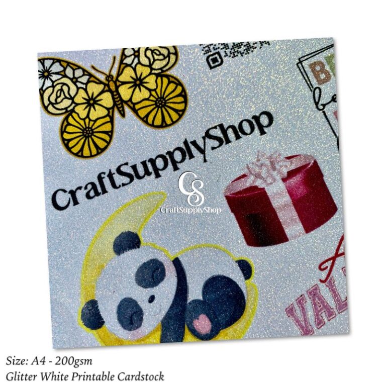 200gsm A4 Printable White Glitter Cardstock CraftSupplyHQ
