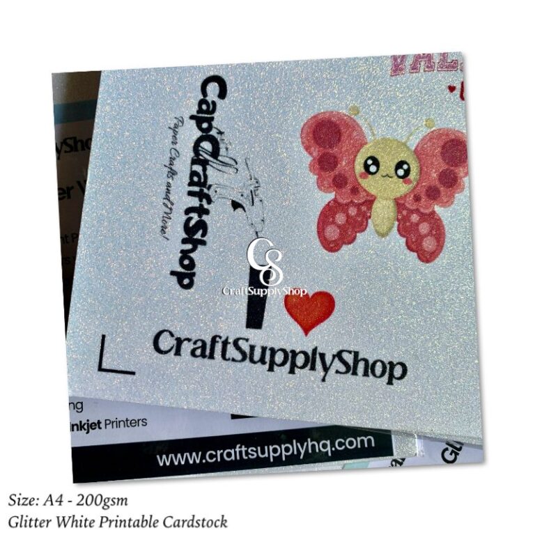 200gsm A4 Printable White Glitter Cardstock CraftSupplyHQ