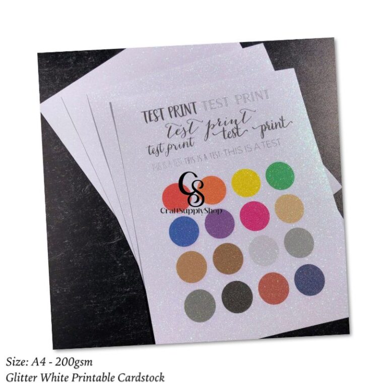 200gsm A4 Printable White Glitter Cardstock CraftSupplyHQ