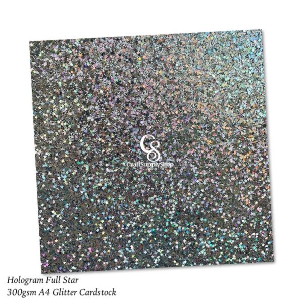 A4 Glitter Hologram FULL star Cardstock Paper, 300gsm Reflective Paper for Crafts, heavy Cardstock for DIY Projects Birthday Party Decoration