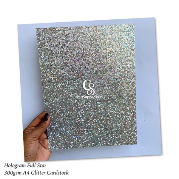 A4 Glitter Hologram FULL star Cardstock Paper, 300gsm Reflective Paper for Crafts, heavy Cardstock for DIY Projects Birthday Party Decoration