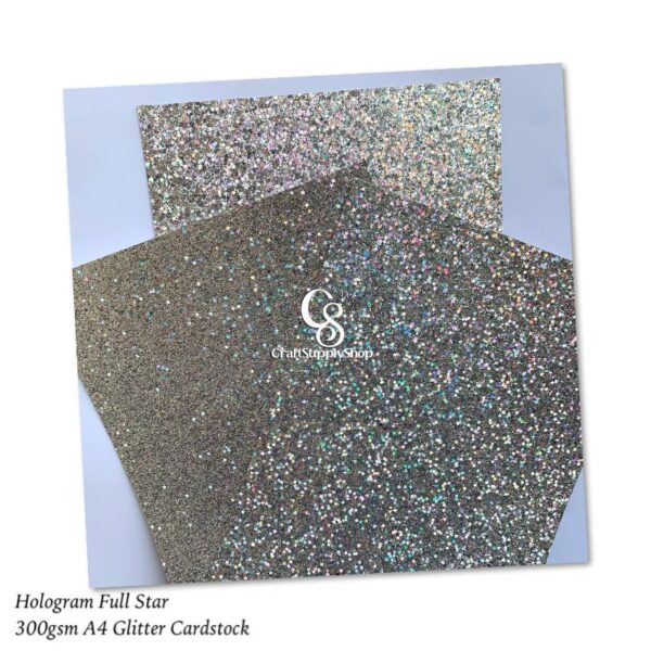 A4 Glitter Hologram FULL star Cardstock Paper, 300gsm Reflective Paper for Crafts, heavy Cardstock for DIY Projects Birthday Party Decoration