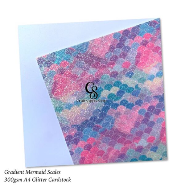 Gradient Glitter Mermaid fish Scale Cardstock Paper, 300gsm Paper for Crafts