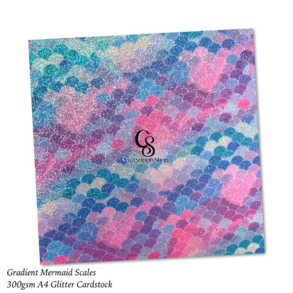 Gradient Glitter Mermaid fish Scale Cardstock Paper, 300gsm Paper for Crafts