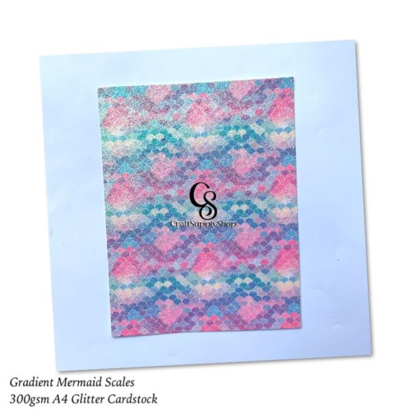 Gradient Glitter Mermaid fish Scale Cardstock Paper, 300gsm Paper for Crafts