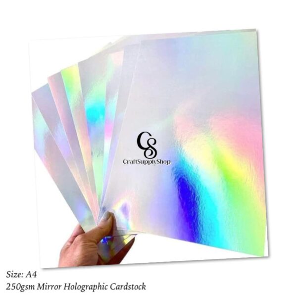 Holographic Card A4 Silver Rainbow Card Metallic Holographic Paper Thick 250gsm Card Shiny Rainbow Silvered Sheets Foil Activity Craft Scrapbooking Cardstock With Iridescent Shimmer Finish