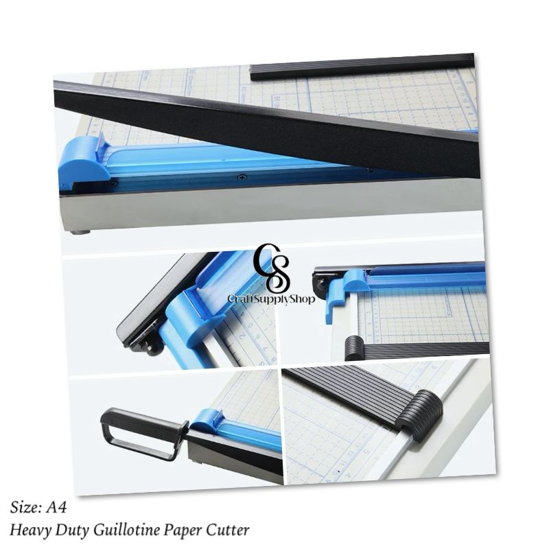 Paper Cutter Letter Size Paper Trimmer 12” Cut Length 12 Sheet Capacity Guillotine Paper Photo Cutter with Magnet Clamp, Paper Guide, Size Guideline