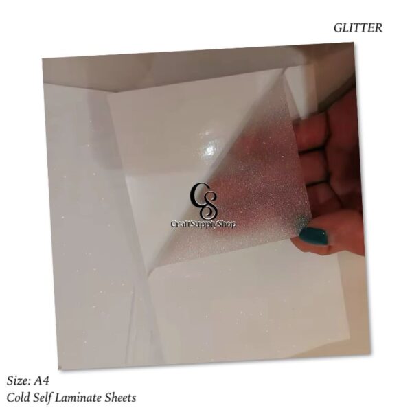 Glitter Cold Self Adhesive Laminating Sheets for Ultimate Protection. No Machines Needed, 4 Mil Thickness, 8.5 x 11 Inches. Effortless, Durable & Perfect for Documents & Photos.