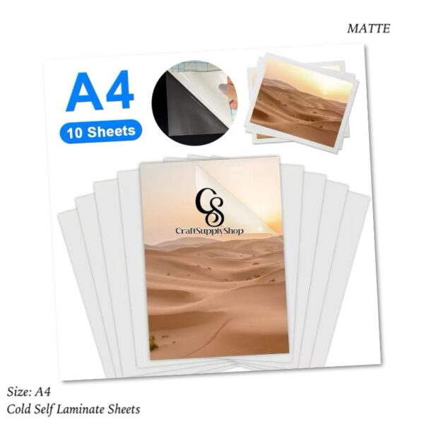 Matte Cold Self Adhesive Laminating Sheets for Ultimate Protection. No Machines Needed, 4 Mil Thickness, 8.5 x 11 Inches. Effortless, Durable & Perfect for Documents & Photos.