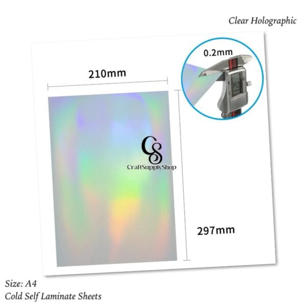 Rainbow Clear Holographic Cold Self Adhesive Laminating Sheets for Ultimate Protection. No Machines Needed, 4 Mil Thickness, 8.5 x 11 Inches. Effortless, Durable & Perfect for Documents & Photos.