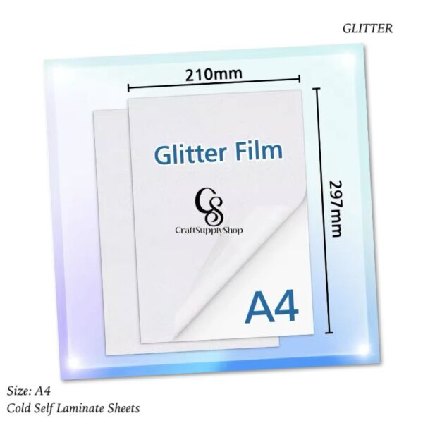 Glitter Cold Self Adhesive Laminating Sheets for Ultimate Protection. No Machines Needed, 4 Mil Thickness, 8.5 x 11 Inches. Effortless, Durable & Perfect for Documents & Photos.