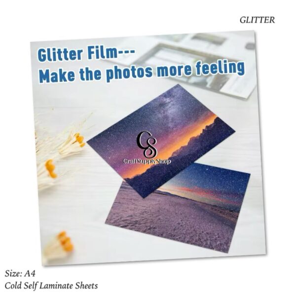 Glitter Cold Self Adhesive Laminating Sheets for Ultimate Protection. No Machines Needed, 4 Mil Thickness, 8.5 x 11 Inches. Effortless, Durable & Perfect for Documents & Photos.