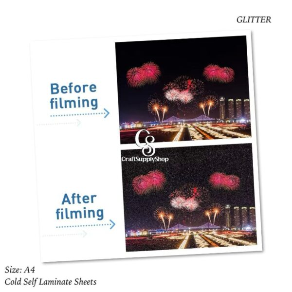 Glitter Cold Self Adhesive Laminating Sheets for Ultimate Protection. No Machines Needed, 4 Mil Thickness, 8.5 x 11 Inches. Effortless, Durable & Perfect for Documents & Photos.