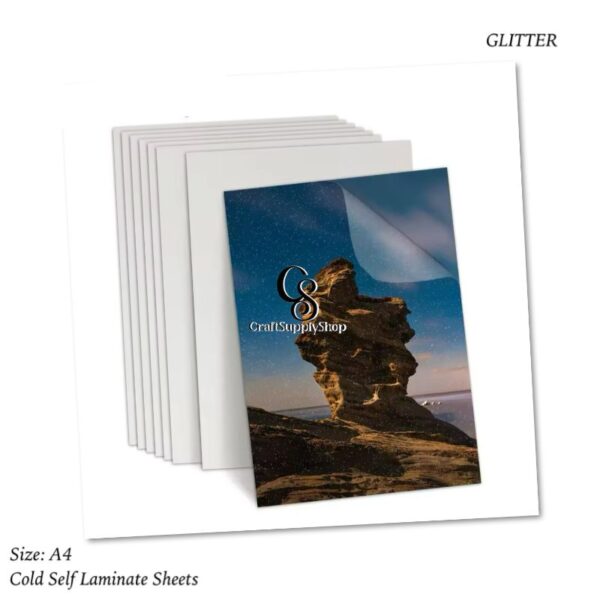 Glitter Cold Self Adhesive Laminating Sheets for Ultimate Protection. No Machines Needed, 4 Mil Thickness, 8.5 x 11 Inches. Effortless, Durable & Perfect for Documents & Photos.