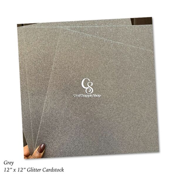 300GSM Craft Paper Grey Cardstock Paper, 12 x 12 Glitter Cardstock, Glitter Paper Sparkly Paper,