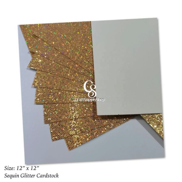 HOLOGRaphic honeycomb GOLD Sequin Glitter Cardstock