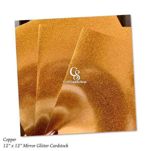 300GSM Mirror Copper Glitter Cardstock Paper, 12 x 12 Glitter Paper Sparkly Paper, Craft Paper Sheet for Cricut, Silhouette cameo Scrapbooking, Crafts, DIY Art Projects and Decorations