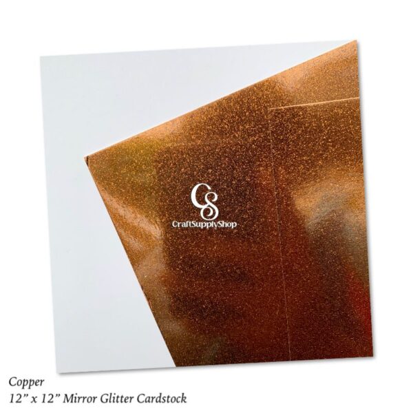 300GSM Mirror Copper Glitter Cardstock Paper, 12 x 12 Glitter Paper Sparkly Paper, Craft Paper Sheet for Cricut, Silhouette cameo Scrapbooking, Crafts, DIY Art Projects and Decorations