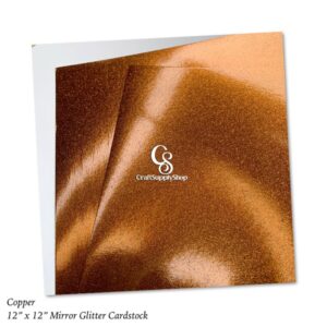 300GSM Mirror Copper Glitter Cardstock Paper, 12 x 12 Glitter Paper Sparkly Paper, Craft Paper Sheet for Cricut, Silhouette cameo Scrapbooking, Crafts, DIY Art Projects and Decorations