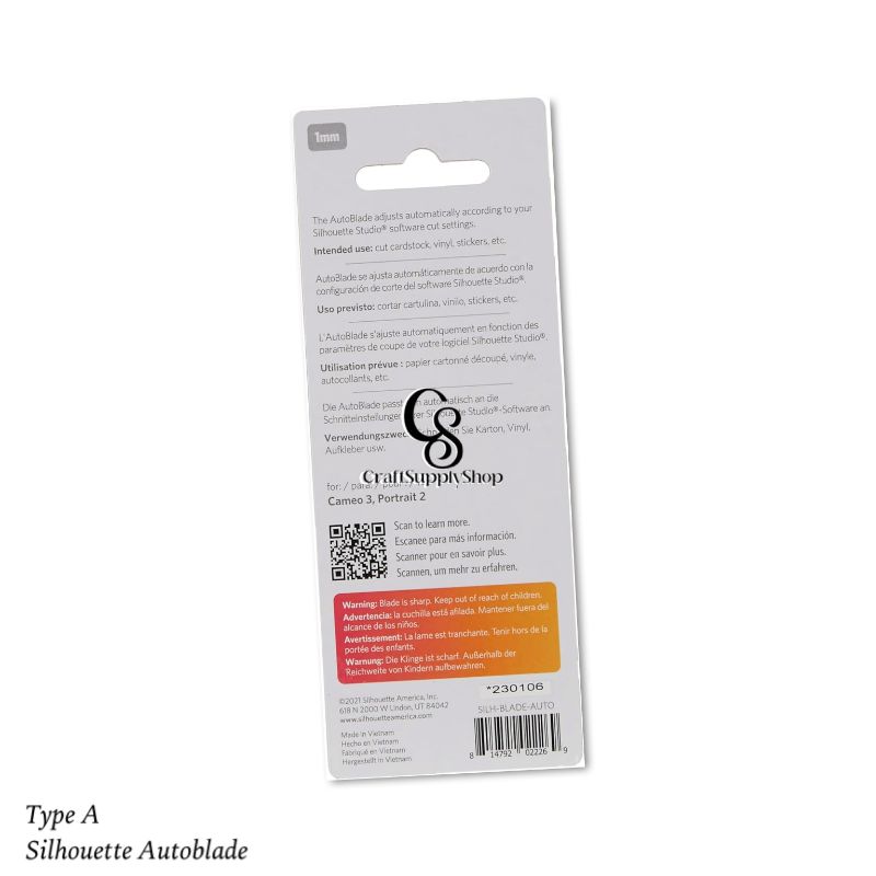 Silhouette America AutoBlade (Type A) (1) SILHOUETTE OF AMERICA AUTOBLADE, for use with Potrait 2 and Cameo 4 only, one size