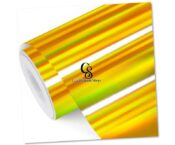 GOLD Glossy Rainbow Holographic Chrome Vinyl Bubble Free Rainbow Holographic Adhesive Craft Vinyl