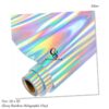 SILVER Glossy Rainbow Holographic Chrome Vinyl Bubble Free Rainbow Holographic Adhesive Craft Vinyl