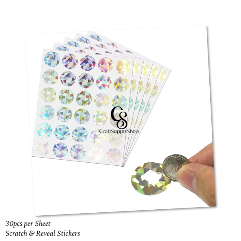 Holographic Self Adhesive 1inch Scratch Off Stickers Labels Hologram Scratch Stockers