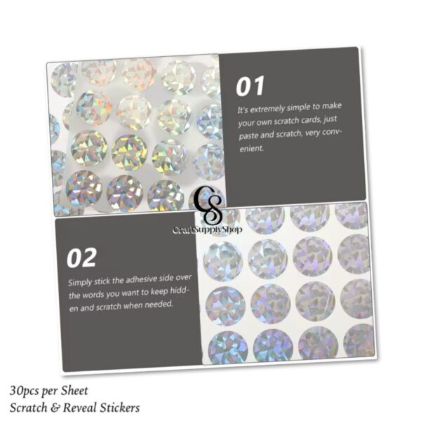 Holographic Self Adhesive 1inch Scratch Off Stickers Labels Hologram Scratch Stockers