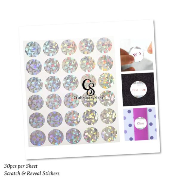 Holographic Self Adhesive 1inch Scratch Off Stickers Labels Hologram Scratch Stockers