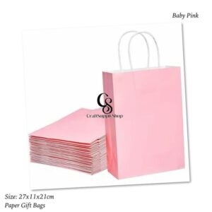 Assorted Gift Bags Rainbow Colors Kraft Paper Party Favor Gift Bags with Handles for Wedding, Easter, Brithday Party Supplies 27x11x21cm