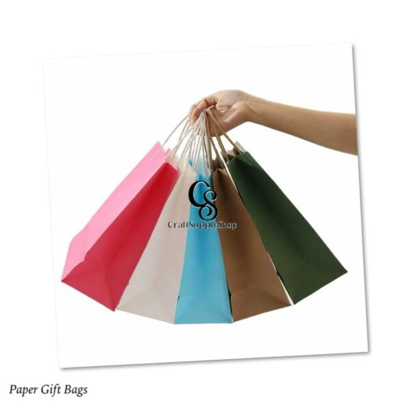 Assorted Gift Bags Rainbow Colors Kraft Paper Party Favor Gift Bags with Handles for Wedding, Easter, Brithday Party Supplies 27x11x21cm