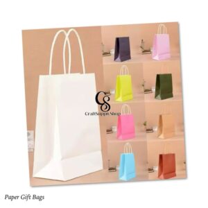 Assorted Gift Bags Rainbow Colors Kraft Paper Party Favor Gift Bags with Handles for Wedding, Easter, Brithday Party Supplies 27x11x21cm