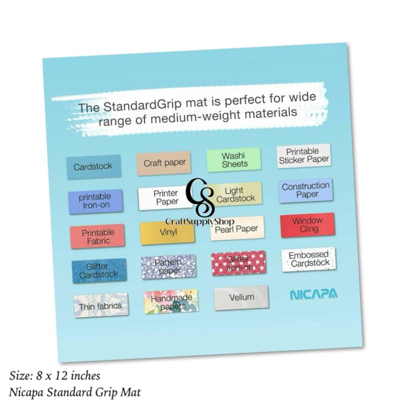 Nicapa StandardGrip Cutting Mat for Silhouette Portrait(8x12 inch Mats) Standard Adhesive Sticky Quilting Cut Mats Replacement Accessories for Silhouette Portrait (1) Standard Grip Cutting Mat for Silhouette Portrait(8x12 inch mats) Adhesive Sticky Quilting Accessories Replacement Silhouette Portrait Cutting Mat