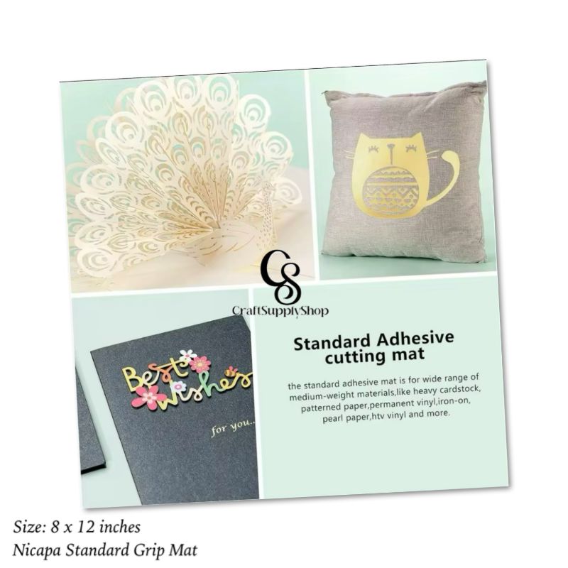 Nicapa StandardGrip Cutting Mat for Silhouette Portrait(8x12 inch Mats) Standard Adhesive Sticky Quilting Cut Mats Replacement Accessories for Silhouette Portrait (7) Standard Grip Cutting Mat for Silhouette Portrait(8x12 inch mats) Adhesive Sticky Quilting Accessories Replacement Silhouette Portrait Cutting Mat