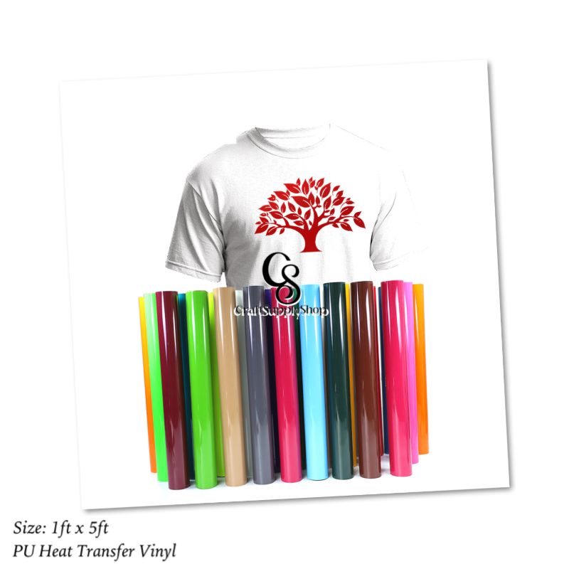 PU Heat Transfer Vinyl Sheets, 5ft Roll HTV Vinyl for T-Shirts, Clothes, Bags, and More, Cricut Iron on Vinyl Suitable for Most Cutter Machine, Easy to Cut & Weed (4) HTV Vinyl for T-Shirts, Clothes, Bags, and More, Iron on Vinyl Suitable for Most Cutter Machine, Easy to Cut & Weed