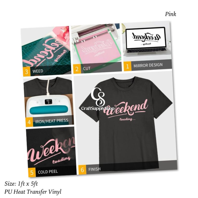 PU Pink Heat Transfer Vinyl Sheets, 5ft Roll HTV Vinyl for T-Shirts, Clothes, Bags, and More, Pink Iron on Vinyl Suitable for Most Cutter Machine, Easy to Cut & Weed (2) HTV Vinyl for T-Shirts, Clothes, Bags, and More, Iron on Vinyl Suitable for Most Cutter Machine, Easy to Cut & Weed