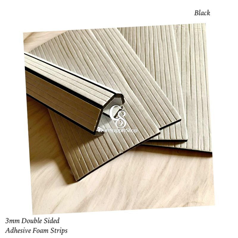 3mm Adhesive EVA Foam Strips Double Sided Foam Tape, 3D Foam Strips with Adhesive Mount for Shaker Cards Scrapbooking (11) Black CraftSupplyShop Foam Sticky Strips Double Sided Dual-Adhesive 3D Foam Tapes Pop Strips Adhesive Mount for Shaker Card Scrapbooking Toppers