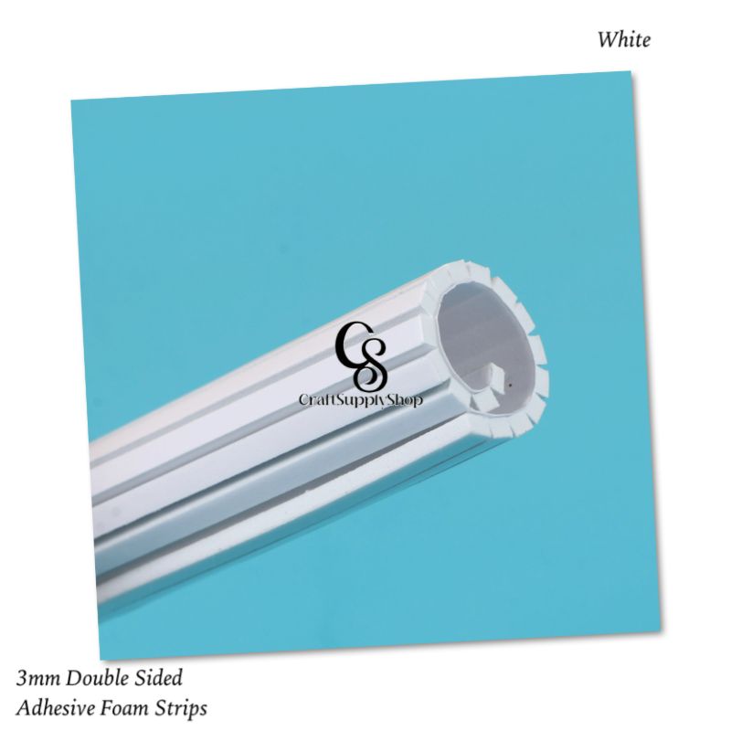 3mm Adhesive EVA Foam Strips Double Sided Foam Tape, 3D Foam Strips with Adhesive Mount for Shaker Cards Scrapbooking (4) White CraftSupplyShop Foam Sticky Strips Double Sided Dual-Adhesive 3D Foam Tapes Pop Strips Adhesive Mount for Shaker Card Scrapbooking Toppers