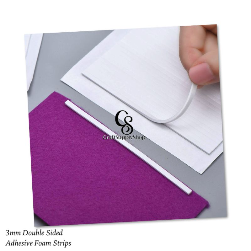 3mm Adhesive EVA Foam Strips Double Sided Foam Tape, 3D Foam Strips with Adhesive Mount for Shaker Cards Scrapbooking (7) CraftSupplyShop Foam Sticky Strips Double Sided Dual-Adhesive 3D Foam Tapes Pop Strips Adhesive Mount for Shaker Card Scrapbooking Toppers