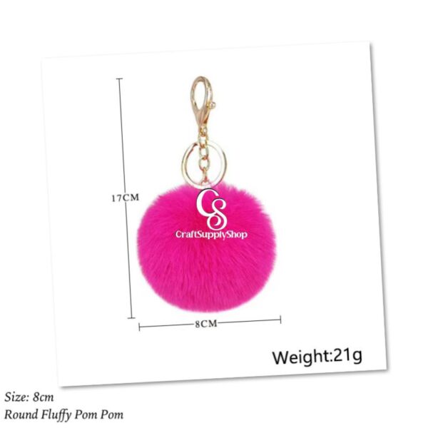 Pom Pom Keychain Rabbit Faux Fur Ball Keychain Fluffy Pom Pom Keychain Pom Pom Puff Ball with Keychain Lobster clasp Hooks