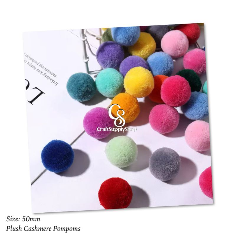 Mixed 50mm Round Kid Craft DIY Pom Poms Soft Fluffy Balls Handicraft Sewing Supplies Party hats keychain decor