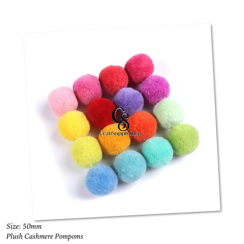 5cm Craft Pompom Plush Cashmere DIY Pom Poms (4) Mixed 50mm Round Kid Craft DIY Pom Poms Soft Fluffy Balls Handicraft Sewing Supplies Party hats keychain decor