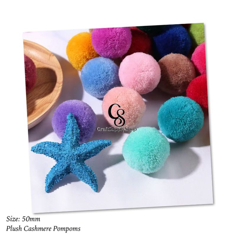 5cm Craft Pompom Plush Cashmere DIY Pom Poms (5) Mixed 50mm Round Kid Craft DIY Pom Poms Soft Fluffy Balls Handicraft Sewing Supplies Party hats keychain decor