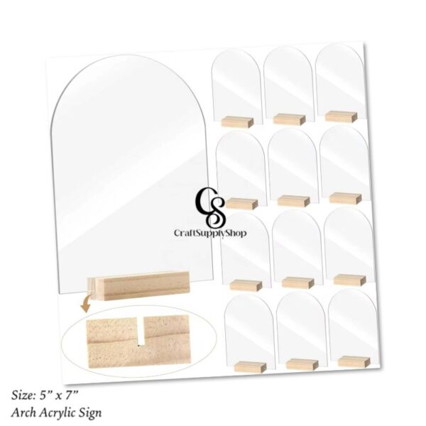 5x7 Inch Blank Frosted Arch Acrylic Table Number DIY Modern Wedding Signs Events& Parties Centerpieces Table Number Holders