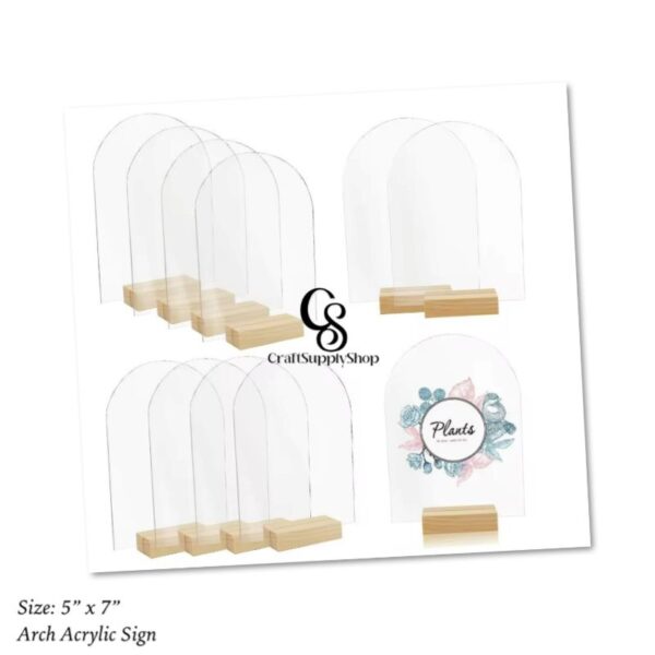 5x7 Inch Blank Frosted Arch Acrylic Table Number DIY Modern Wedding Signs Events& Parties Centerpieces Table Number Holders