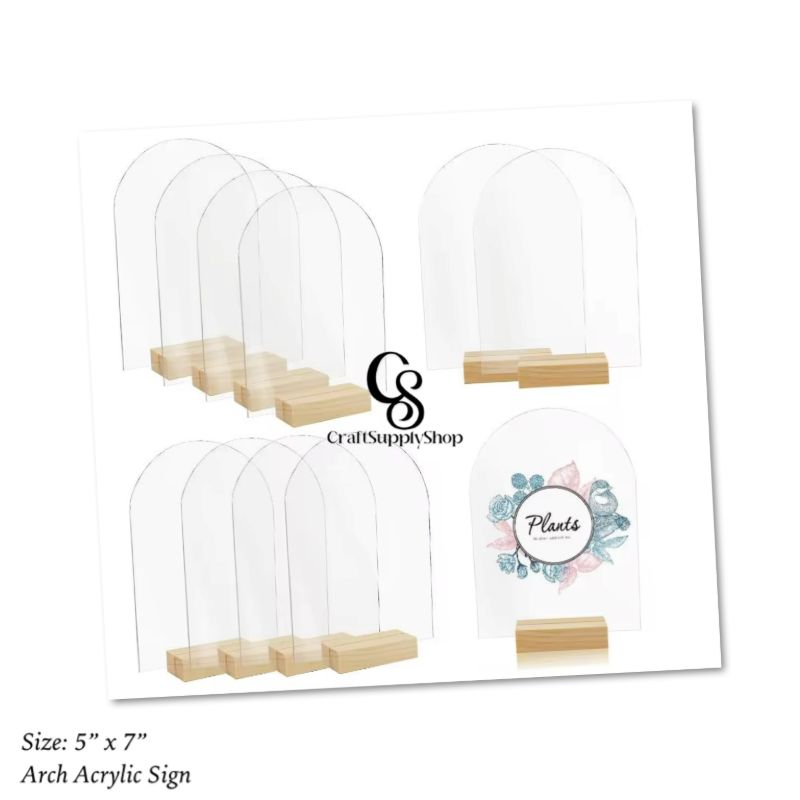 5x7 Inch Blank Frosted Arch Acrylic Table Number DIY Modern Wedding Signs Events& Parties Centerpieces Table Number Holders