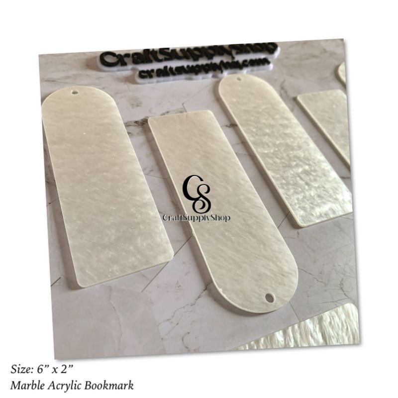 Luxury QUality 3mm Marble Acrylic Bookmarks